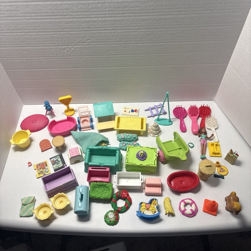 Mega Lot Vintage Toy Doll House Parts Barbie Mattel Playskool Little People